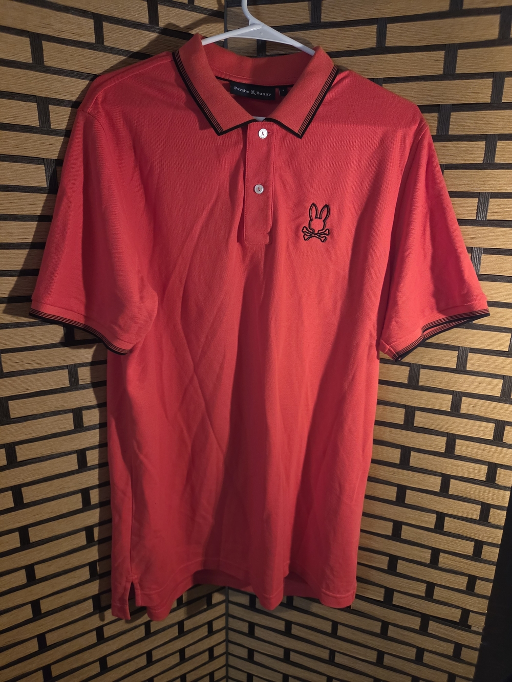 Psycho Bunny Red Polo with Black Trim